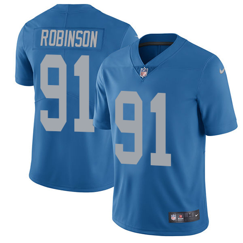 2019 Men Detroit Lions #91 Robinson blue Nike Vapor Untouchable Limited NFL Jersey